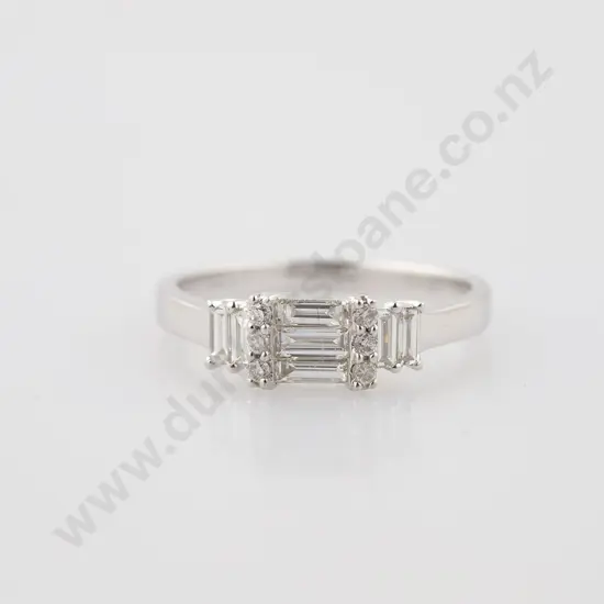 18ct White Gold 13stone Diamond Bridge Ring