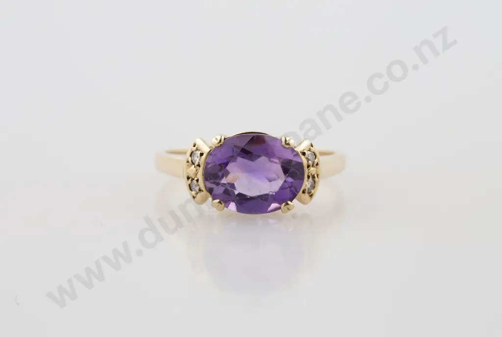 9ct Single Amethyst Dress Ring Image 1++