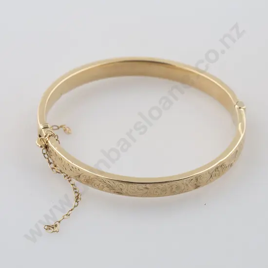 9ct Hinged Snap Bangle