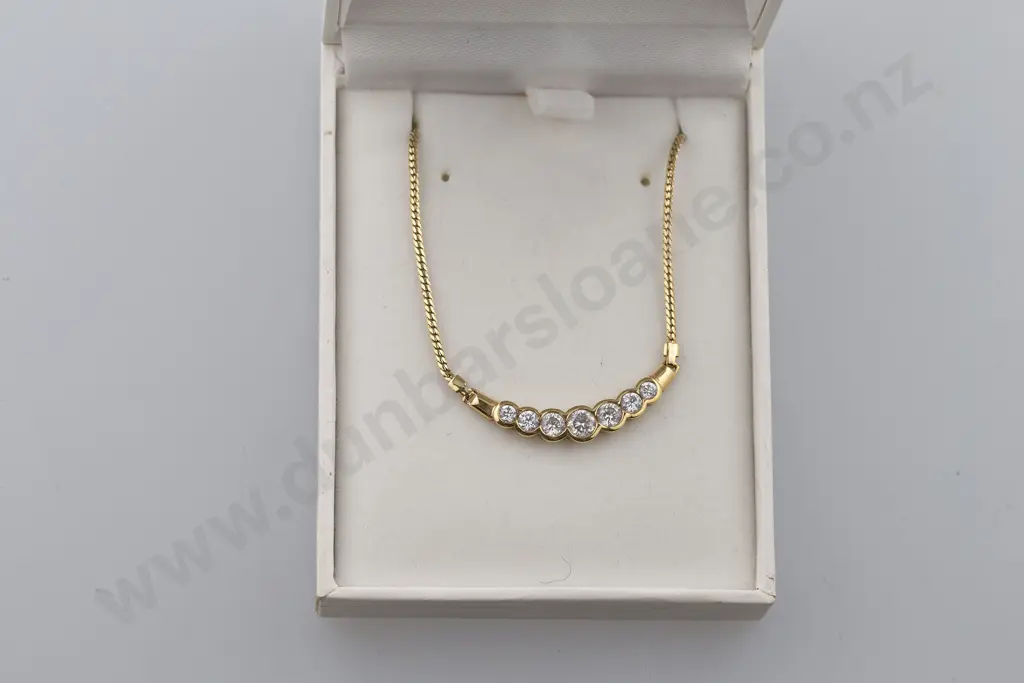 9ct Seven Stone White Spinel Necklet Image 1++