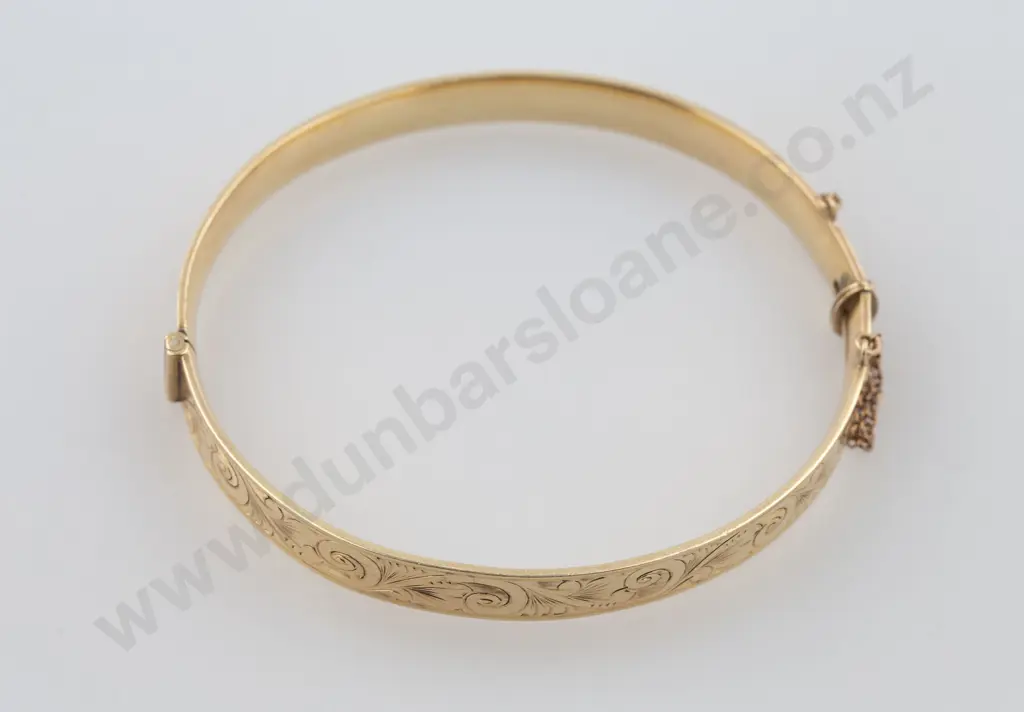 9ct on Bronze Hinged Snap Bangle Image 1++