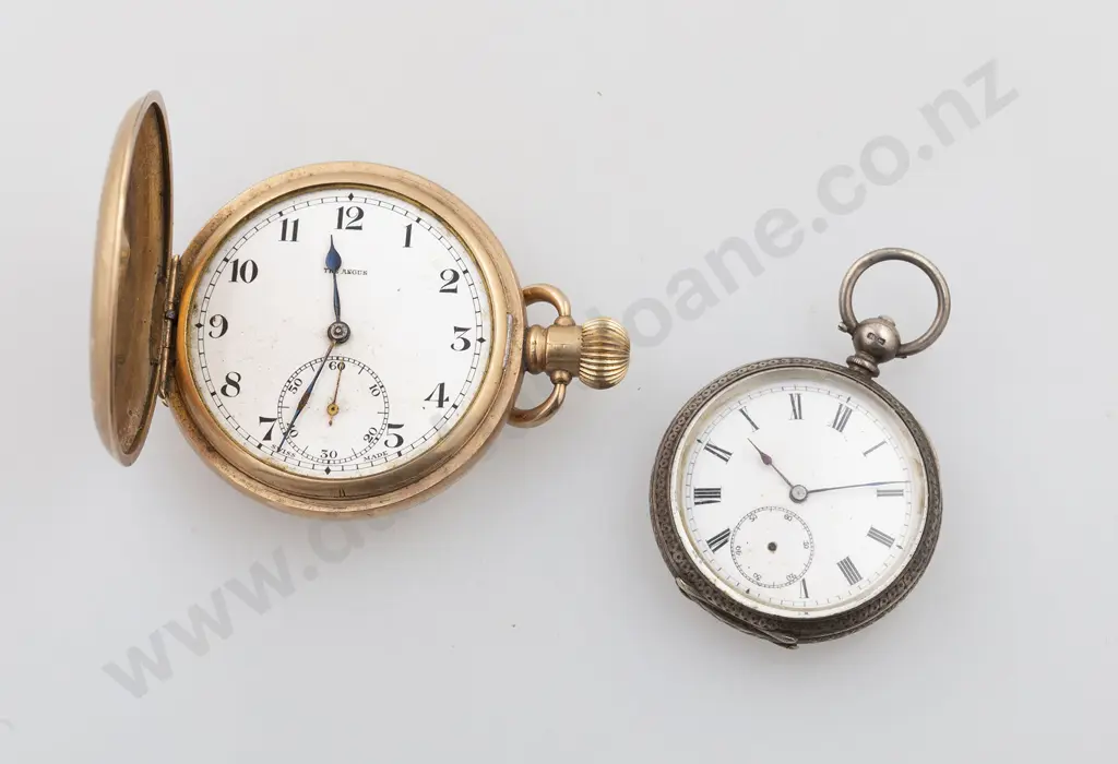 Gold Plate Hunter Cased Lever Wind Pocket Watch Image 1++