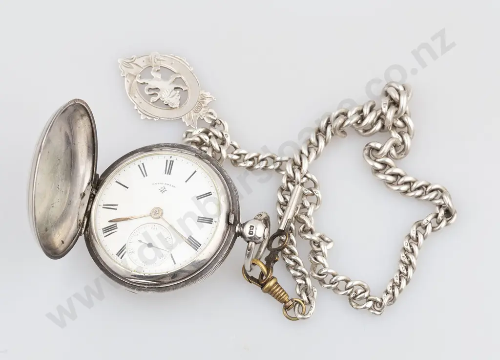 S/S Rotherhams Hunter Cased Key Wind Pocket Watch Image 1++