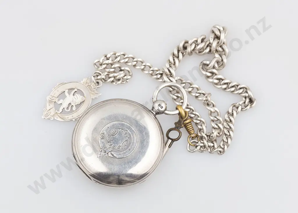 S/S Rotherhams Hunter Cased Key Wind Pocket Watch Image 1++