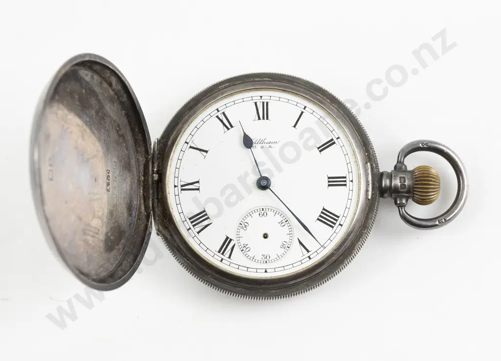 S/S Hunter Cased Lever Wind Pocket Watch Image 1++