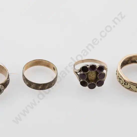 Two C19th Gold Mourning Rings