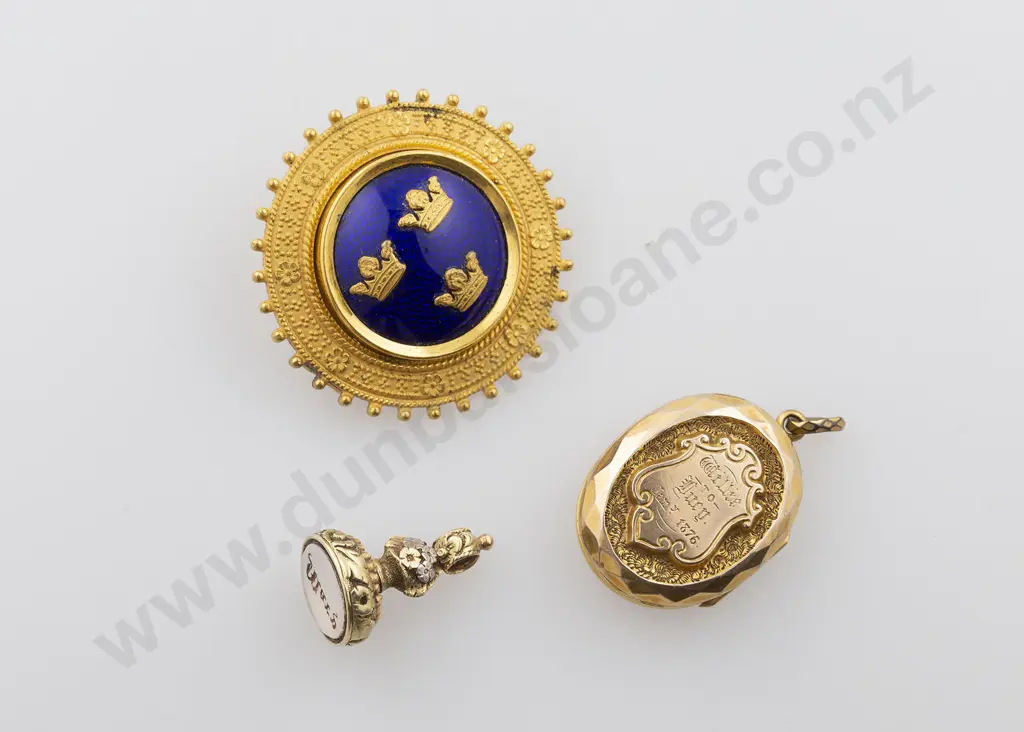 Dated 1876 Gold Plate Photo Locket Image 1++