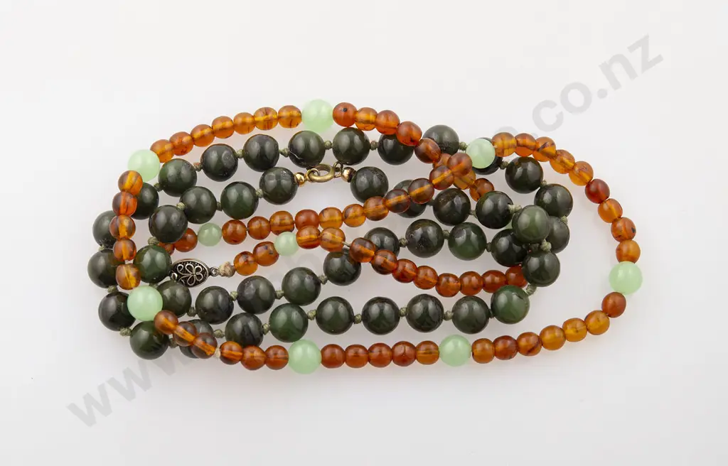 Greenstone Bead Necklace Image 1++