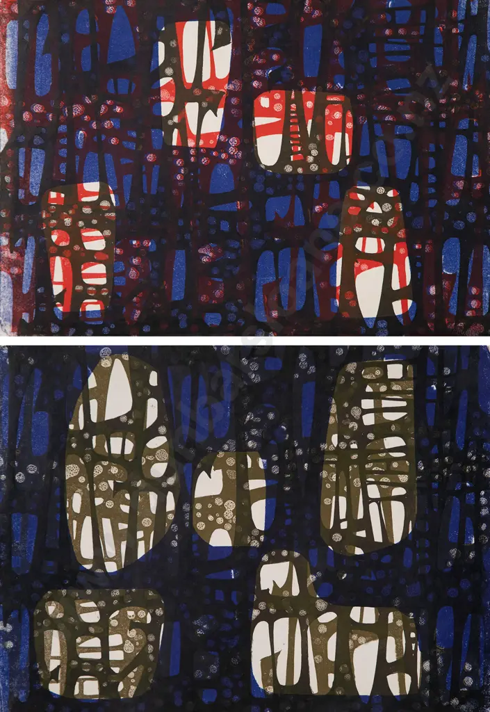 Roy Cowan - Abstract in Blue & Red (2) Image 1++