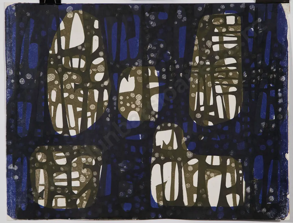 Roy Cowan - Abstract in Blue & Red (2) Image 1++