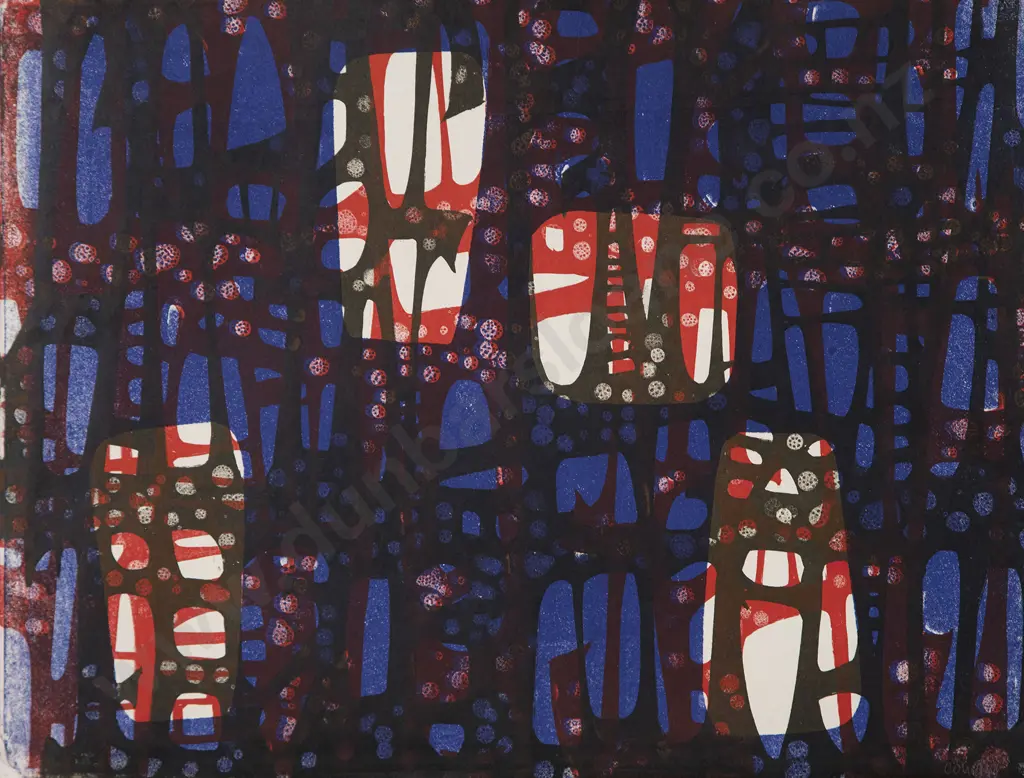 Roy Cowan - Abstract in Blue & Red (2) Image 1++