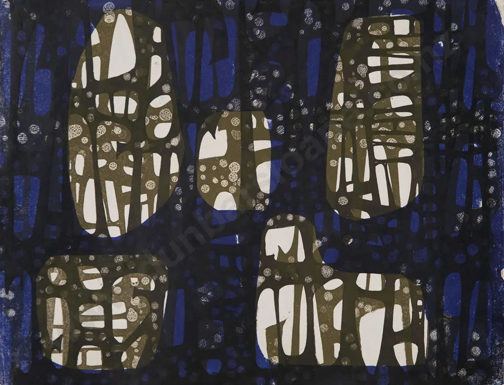 Roy Cowan - Abstract in Blue & Red (2) Image 1++