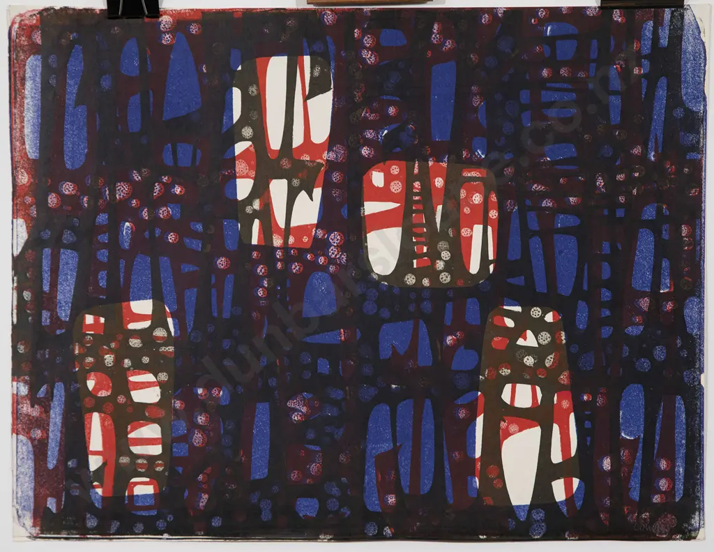 Roy Cowan - Abstract in Blue & Red (2) Image 1++