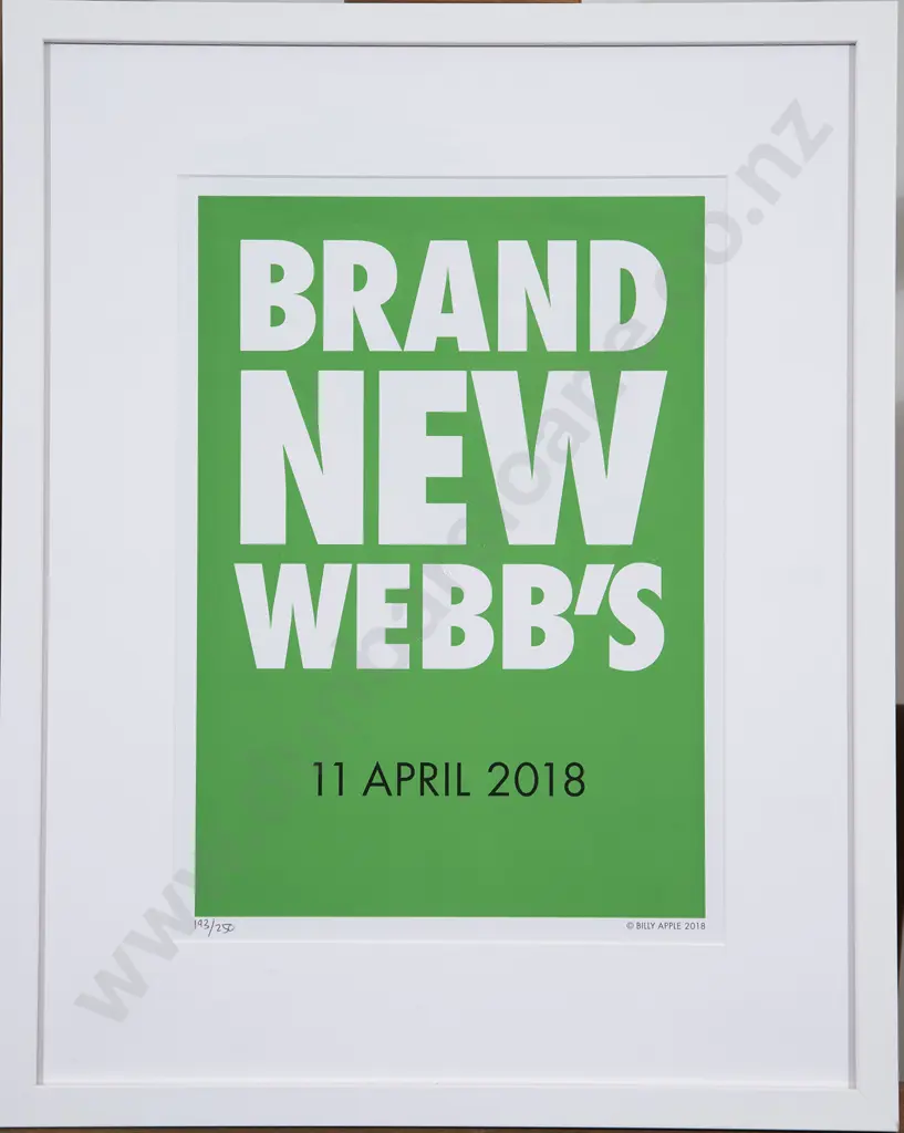Billy Apple - Brand New Webb's Image 1++