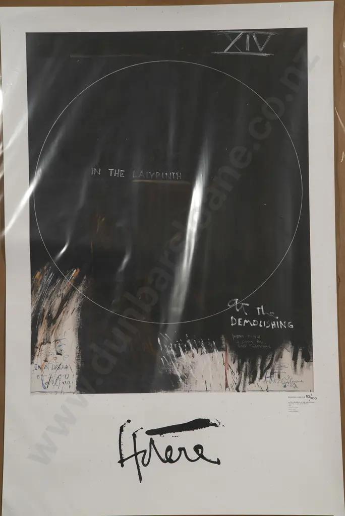 Ralph Hotere - In the Labyrinth at the Demolishing Poster Image 1++
