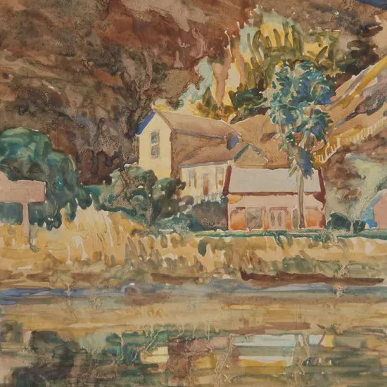 Roland Hipkins - Untitled (Village Landscape)