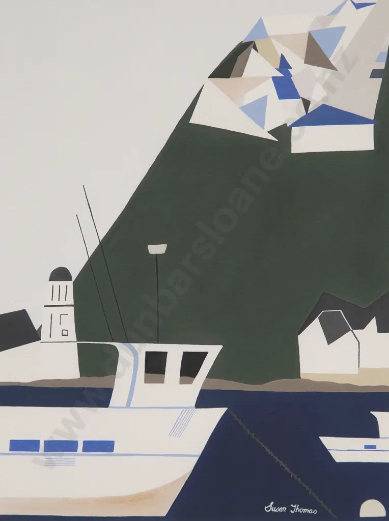 Susan Thomas - Untitled (Boats in Island Bay) Image 1++