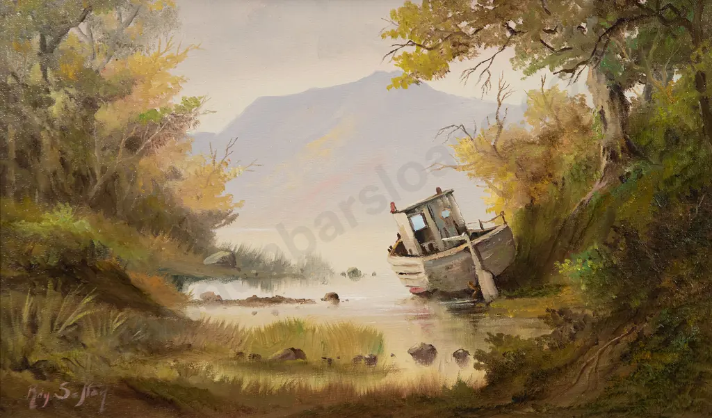 Roy Sefton - Untitled (Landscape with Boat) Image 1++