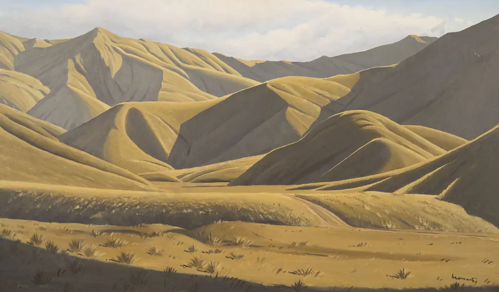 Peter Moriarty - Afternoon Shadows Lindis Pass Image 1++