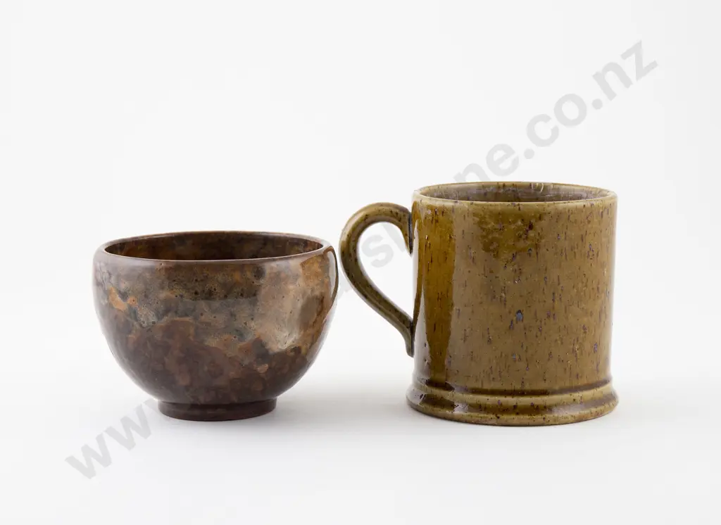 Luke Adams Breakfast Tea Mug & Crown Lynn Cereal Bowl (2) Image 1++