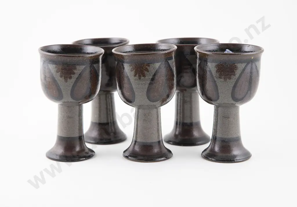 Five Anneke Borren Wine Goblets Image 1++