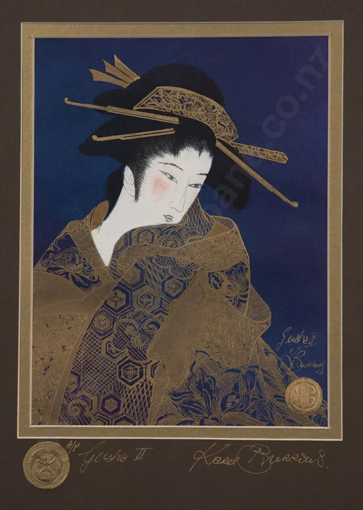 Karel Burrows - Geisha II & Reiko Elliot - Kite Series (Folk Hero Benkei) Image 1++