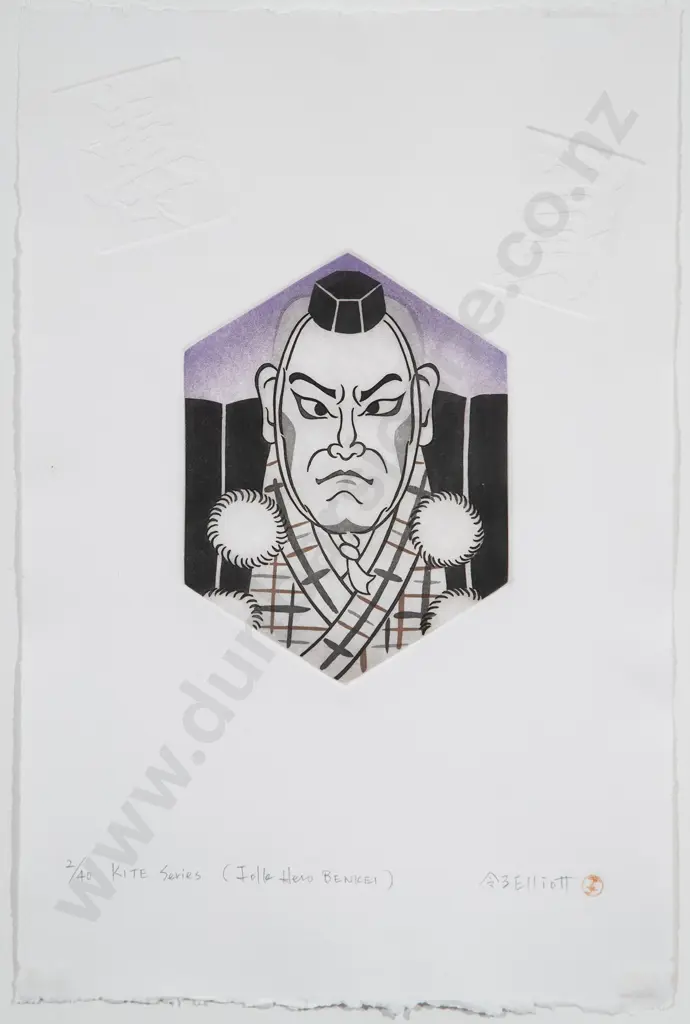 Karel Burrows - Geisha II & Reiko Elliot - Kite Series (Folk Hero Benkei) Image 1++