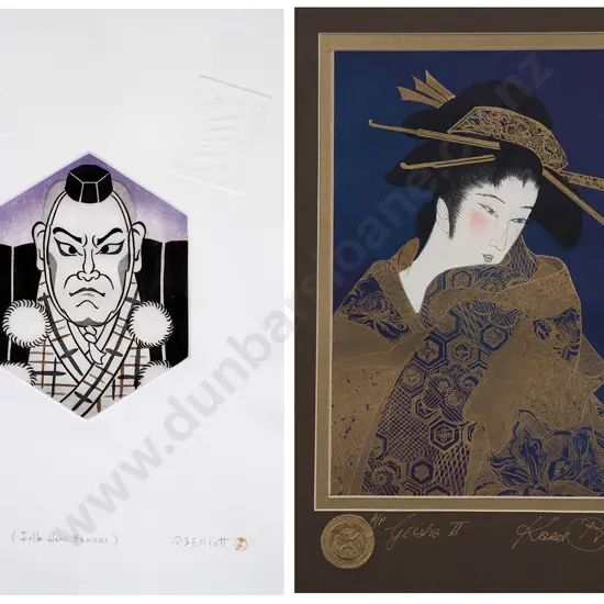 Karel Burrows - Geisha II & Reiko Elliot - Kite Series (Folk Hero Benkei)