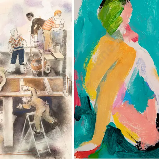 Lindsay Crooks - Construction Site & John Z Robinson - Seated Nude (2)