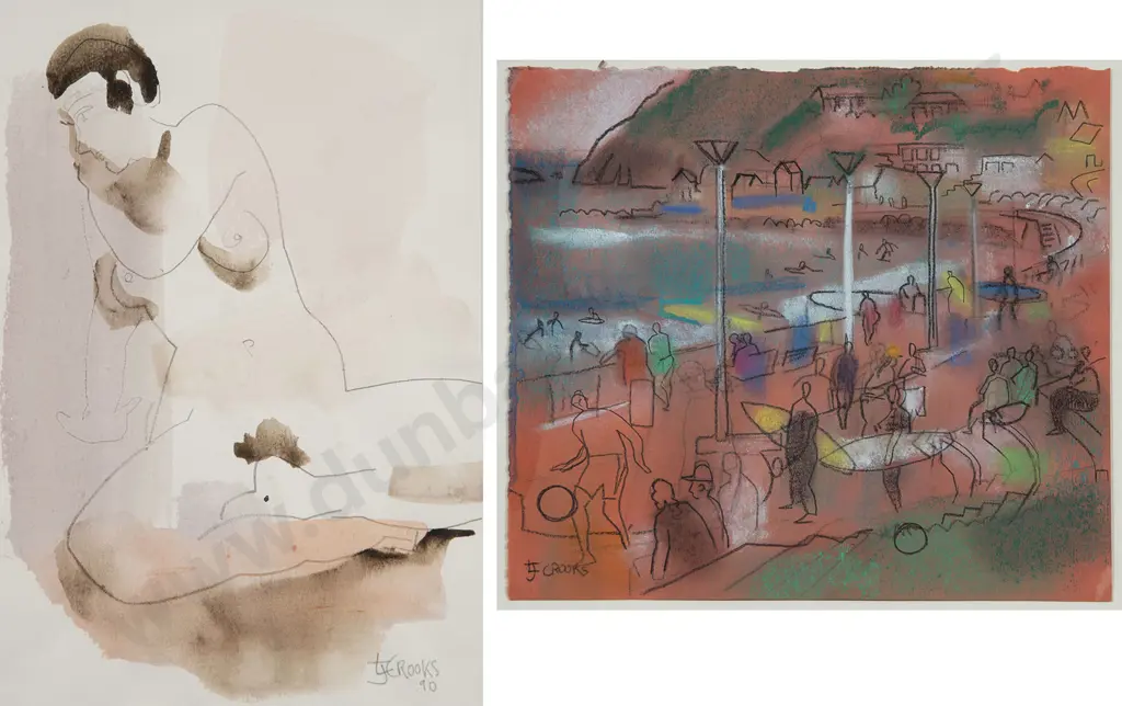 Lindsay Crooks - Untitled (Wellington Bay) & Nude Study (2) Image 1++
