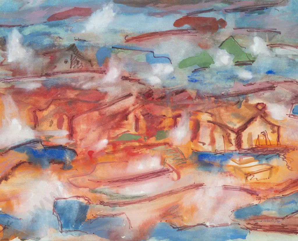 Sina Woolcott - Untitled (Village Landscape) Image 1++