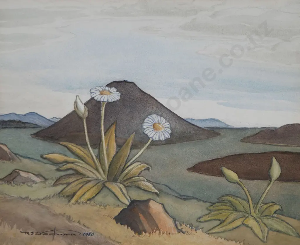 Reg Waghorn - Untitled (Flowers in Landscape) Image 1++