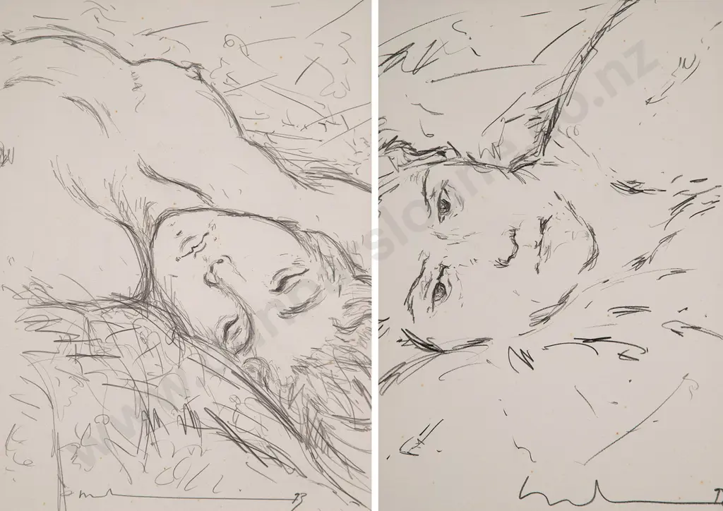 Malcolm Harrison - Untitled (Portrait Sketch) & other (2) Image 1++