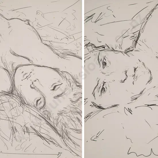 Malcolm Harrison - Untitled (Portrait Sketch) & other (2)
