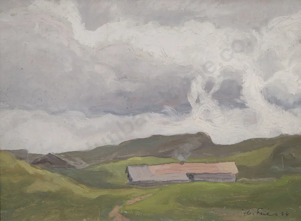 Hans Guido Fries - Untitled (Rural Landscape) Image 1++