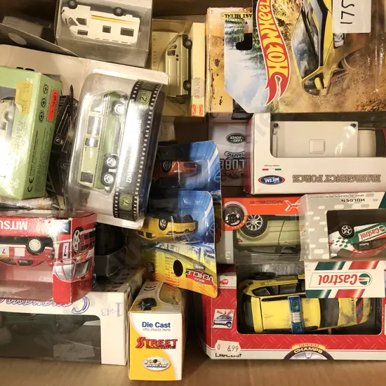 Box Qty of Assorted Modern Die Cast Models