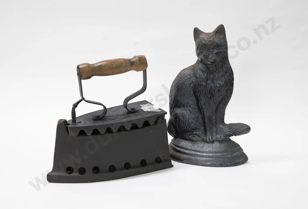 Cast Iron Doorstop and Reproduction Vintage Iron Image 1++
