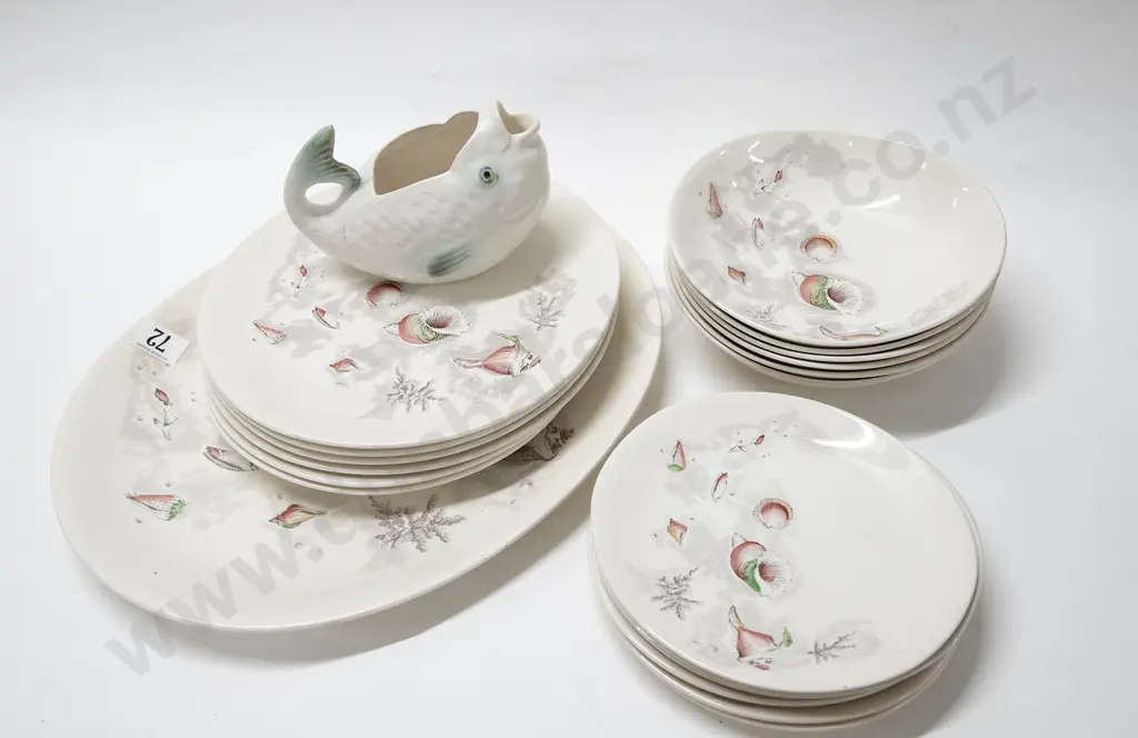 Quantity of Johnson Bros ' Romance of the Sea' Dinner Ware and Shorters Jug Image 1++