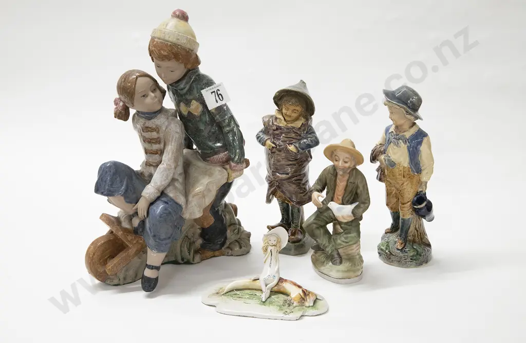 Spanish Figure Group and Four Other Figures Image 1++