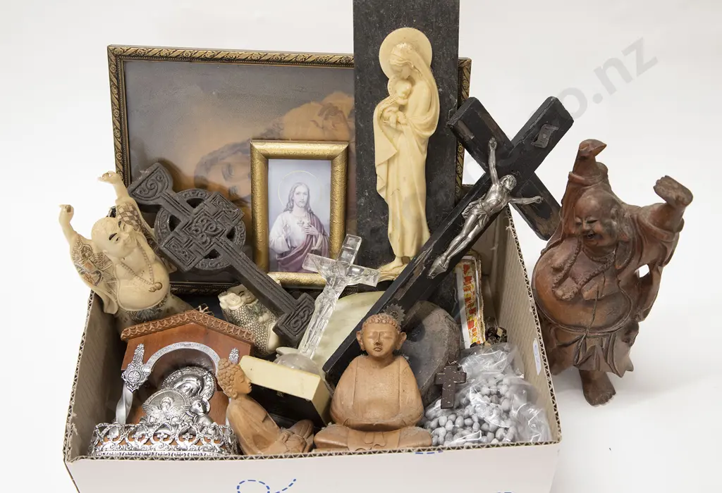 Small Box of Assorted Religious Ephemera Image 1++