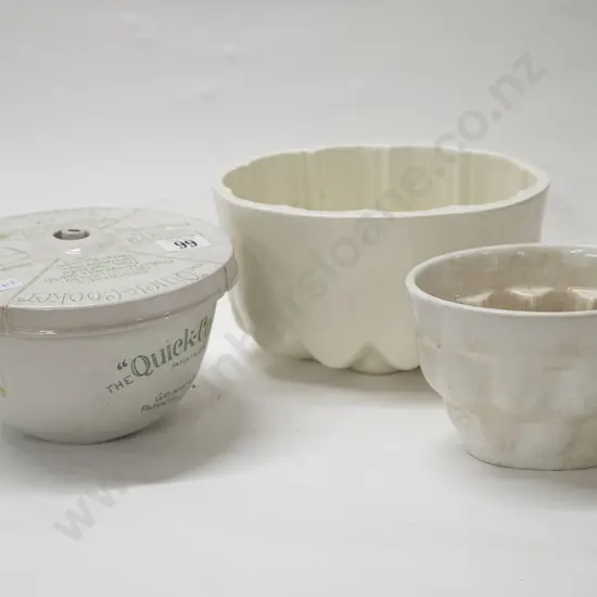Two Victorian Jelly Moulds and Pudding Steamer