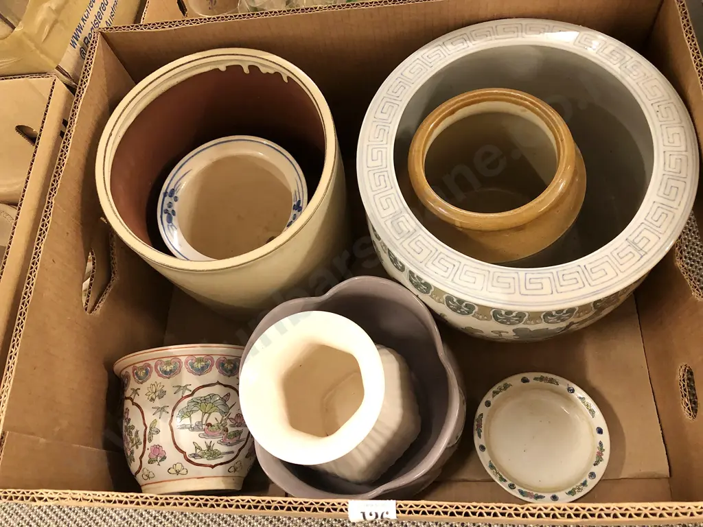 Box of Assorted Ceramic Planters Image 1++