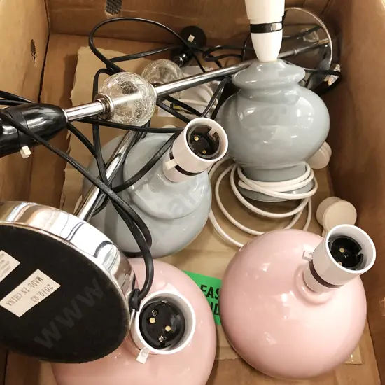 Box of Assorted Lamps and Shades