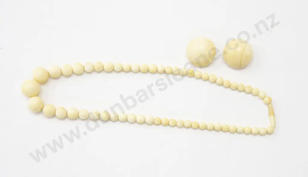 Ivory Necklace and Earrings Image 1++