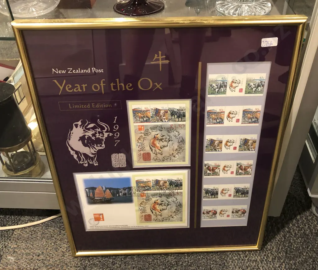Framed Stamp Display Year of the Ox together with FDC album Image 1++