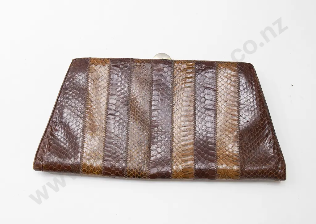 Italian Lizard Skin Clutch Bag Image 1++
