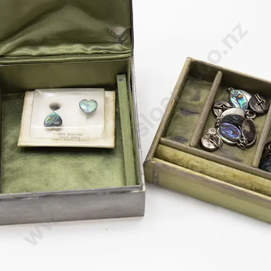 Qty of Assorted NZ S/S and Paua Jewellery in Pewter Box