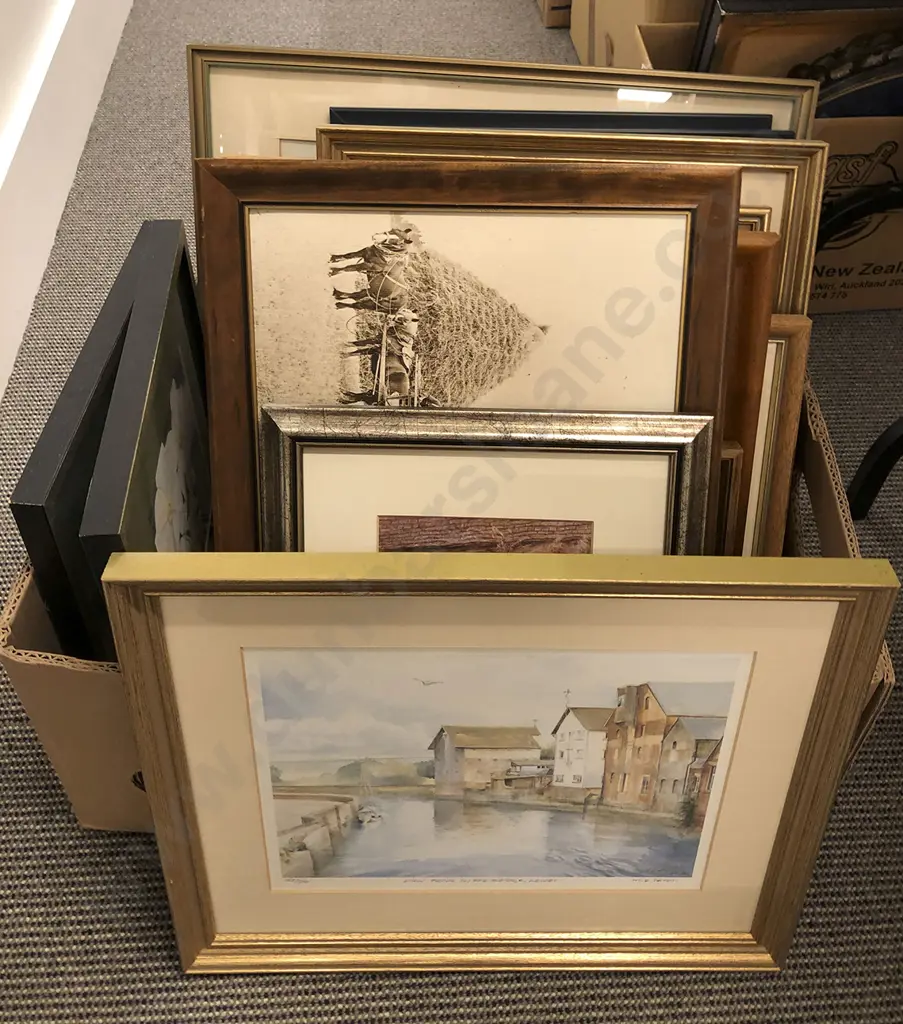 Box of Framed Works and Prints incl Bruce Lawrence Image 1++