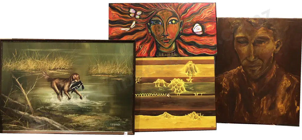 Four Various Oil Paintings Image 1++