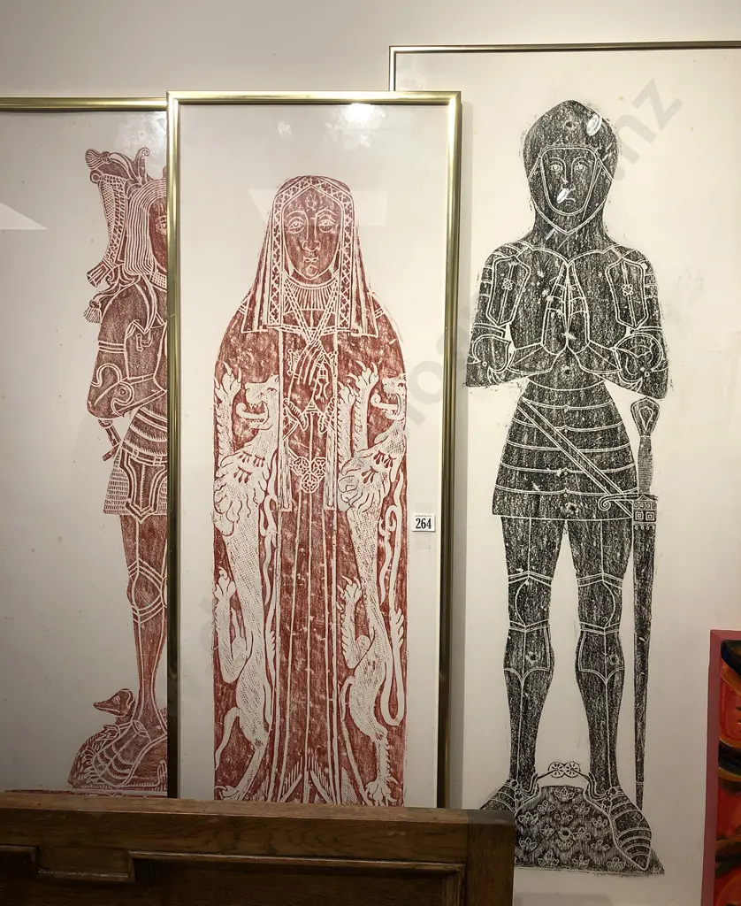 Three Framed Brass Rubbings Image 1++